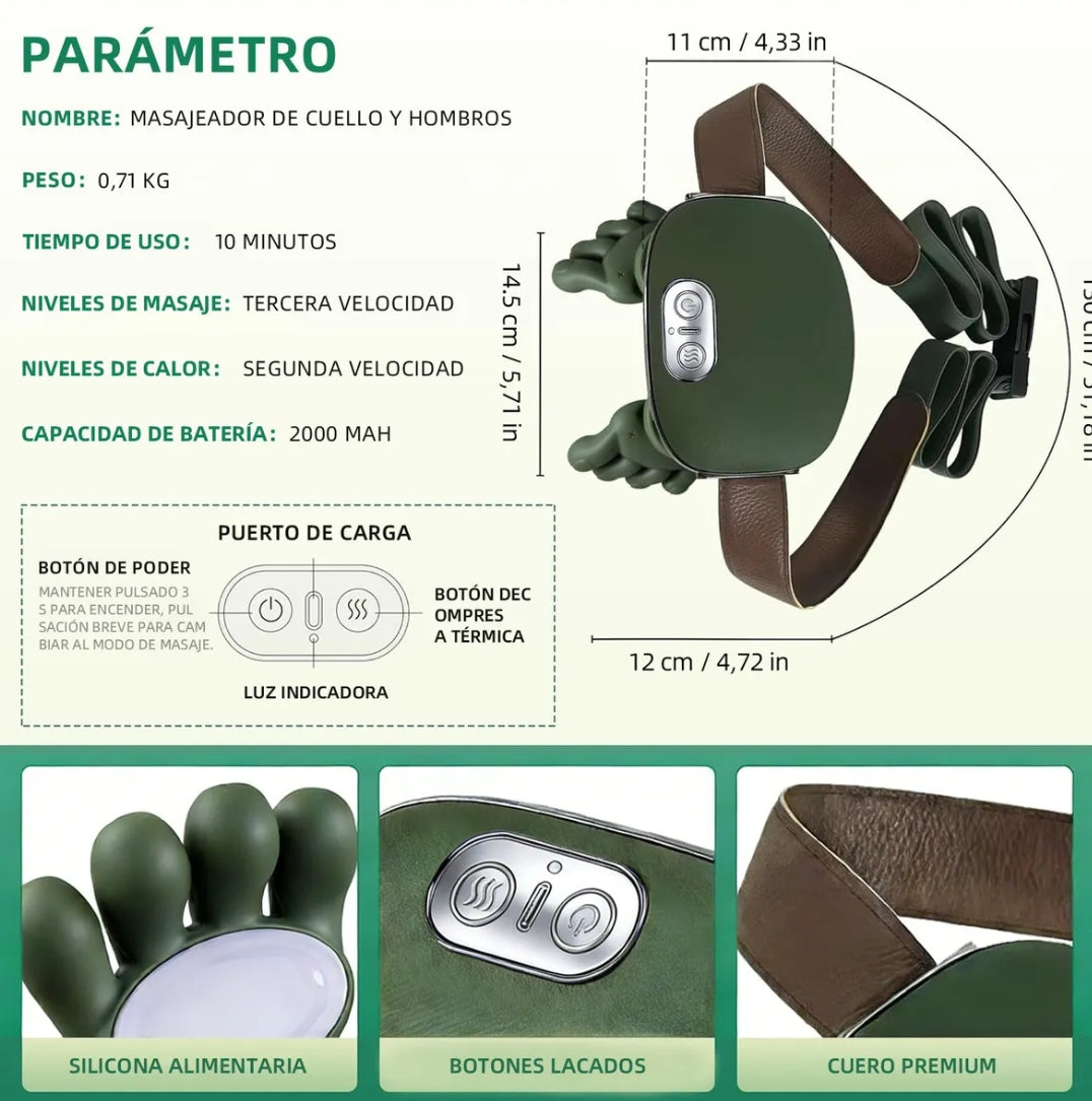 Masajeador de Cuello y Hombros con Calor Infrarrojo