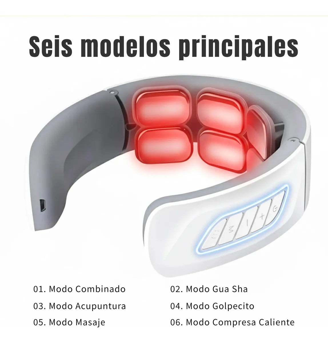 Masajeador eléctrico empaque y contenido de caja