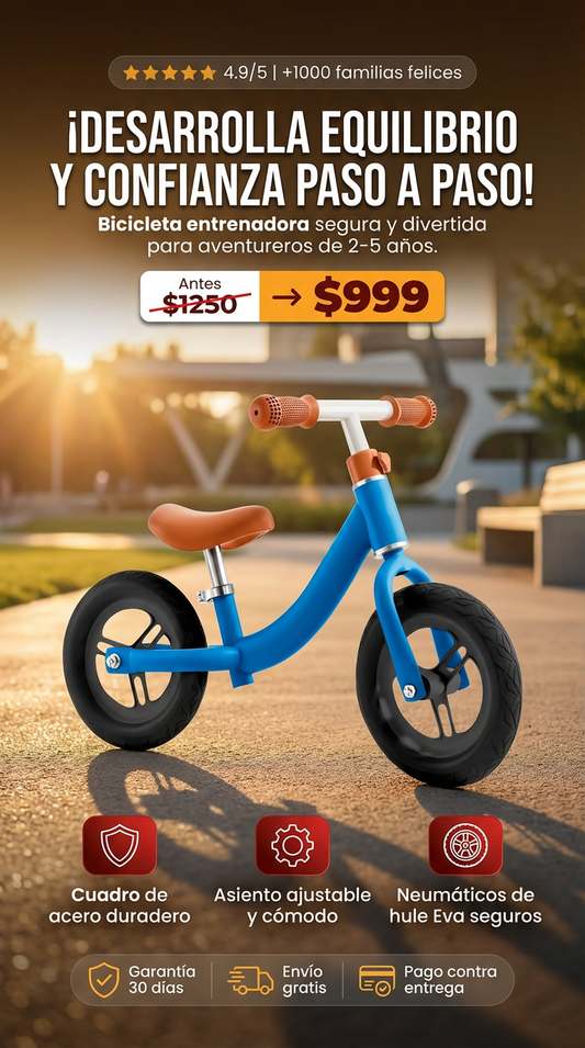 Bicicleta de Equilibrio Sin Pedales para Niños